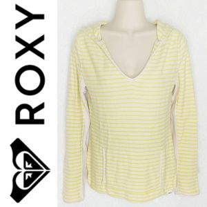Roxy Striped Hooded Cotton Beach Sweater Sx M